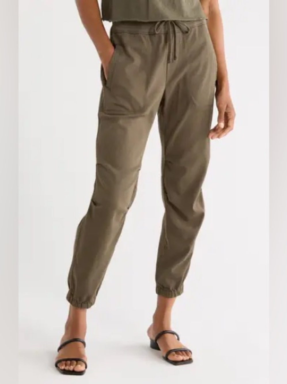 James Perse Soft Drape Utility Jogger Pants Army Green Size 3 Large